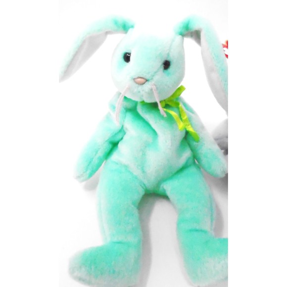 2 Vintage Easter Ty Beanie Babies with Tags Hippity & Floppity - Picture 3 of 7